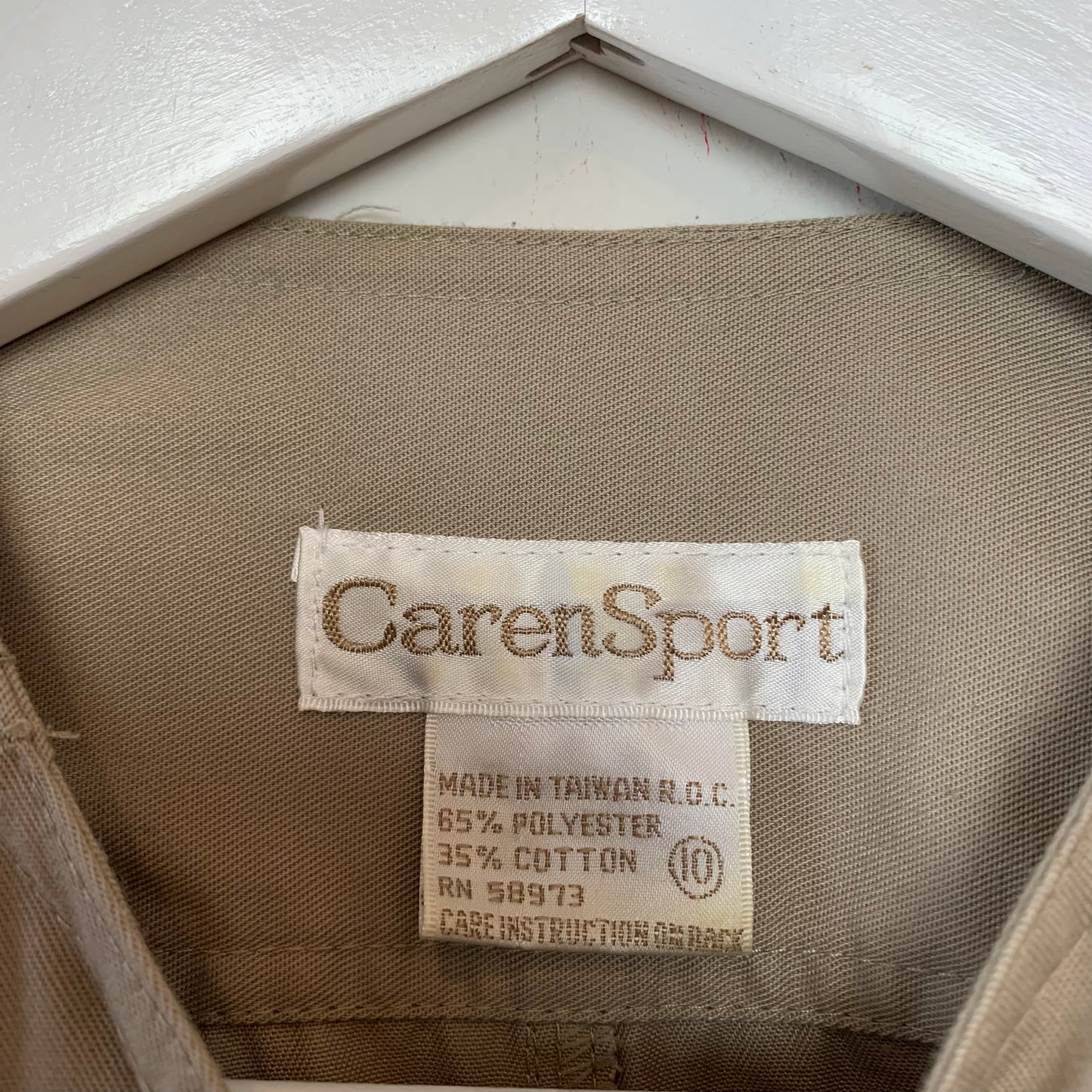 Vintage 80s Caren Sport Coveralls Jumpsuit khaki 10