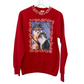 Vintage 90s Signal Sports Cat and Snowman Red Puff Paint Winter Sweatshirt Medium