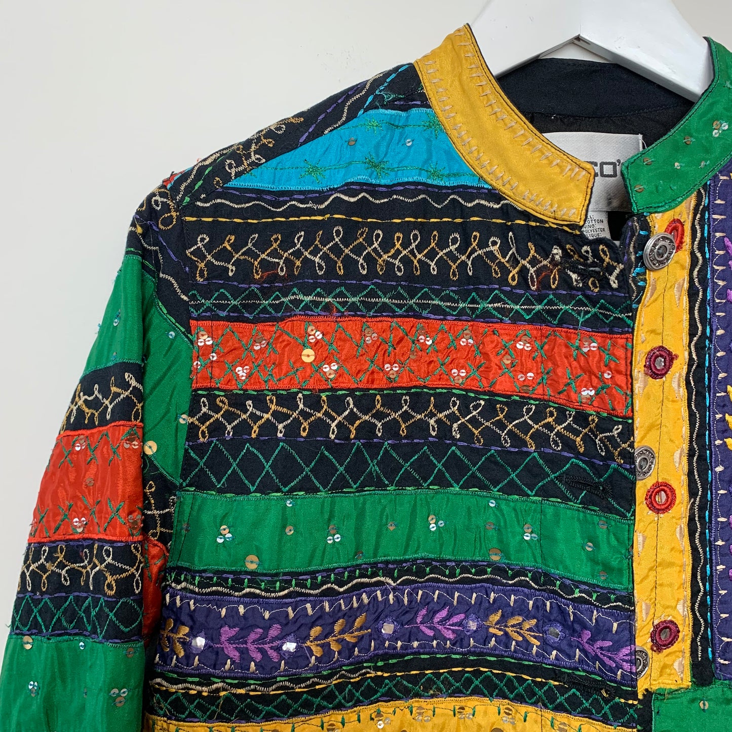 Vintage 90s Chico's Colorful Embroidered Jacket 0 Small 4