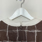 1970s 1960s Andrea Shift Midi Dress Brown Geometric Print Union Made Small