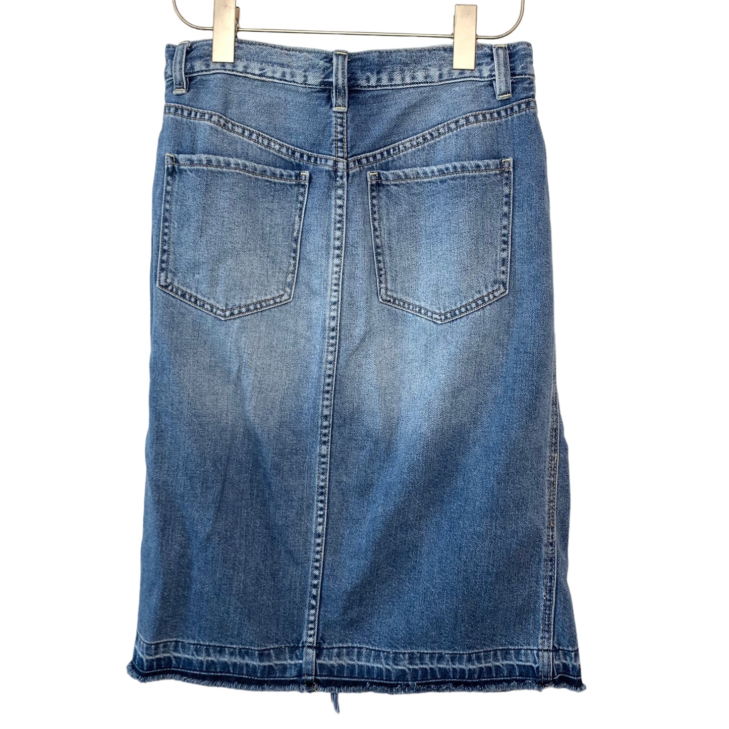Free People We The Free Denim Midi Skirt Button Fly 27