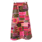 Vintage Handmade 1960s 70s Quilt Skirt Groovy Pink Geometric Pattern Midi XS
