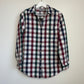 80s Lemon Grass Plaid Shirt Button Down Collared Cotton Size Medium