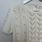 90s Elizabeth Frost Sweater Shirt Cream Knit Medium