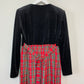 Vintage 80s 90s R & M Richards Red and Black Plaid Midi Dress 6 Made in the USA