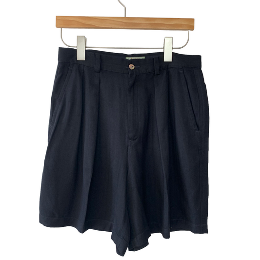 Tommy Bahama Black Silk Trouser Shorts Long Length 10