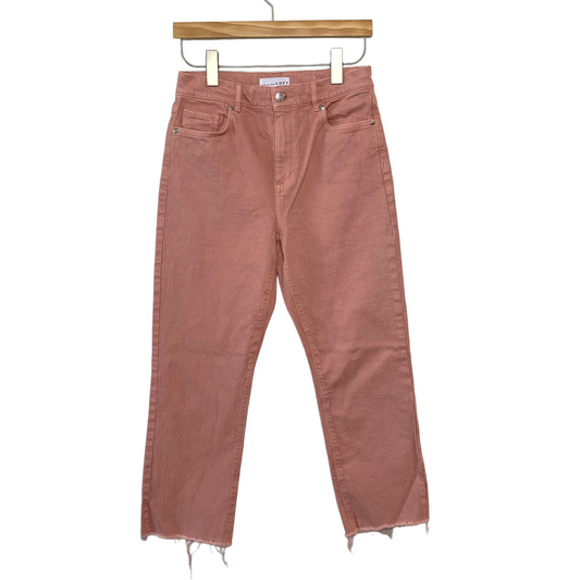 Loft High Waist Straight Crop Pink Denim Pants 2