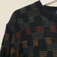 Vintage 90s Dockers Chenille Sweater Checkered Knit Crewneck Large