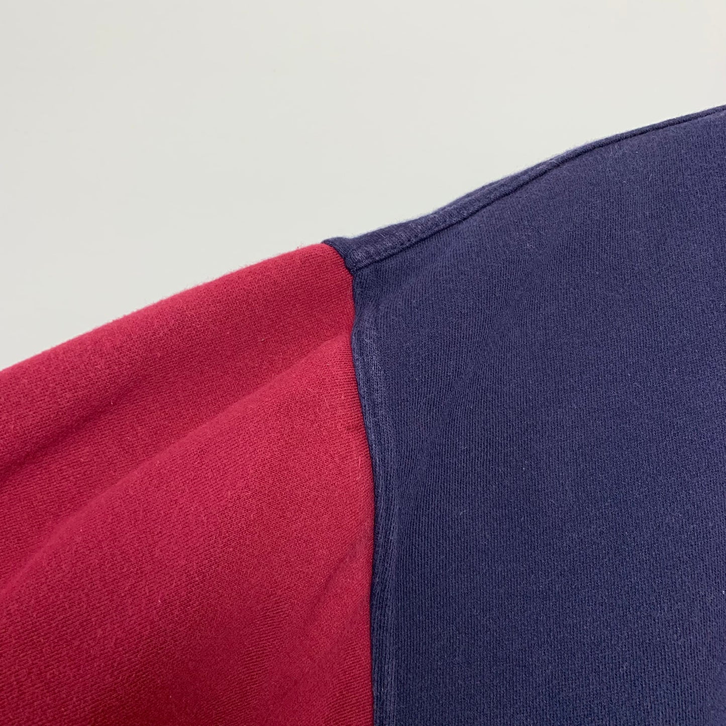 Vintage 90s Color Block Navy Blue and Red Crewneck Sweatshirt