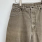 90s Lands' End Brown Denim High Rise Mom Jeans 14 Tall Cotton Made in the USA 32”