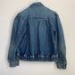 80s Denim Jacket Jean Bomber Coat Cotton Medium