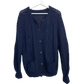 Navy Blue Chunky Knit Cardigan Sweater