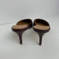 Mansur Gavriel Slipper Heel Cabernet Burgundy Pointed Toe Mules Kitten Heels Size 37 1/2