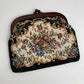 Vintage Tapestry Clutch Purse Wallet Floral Design and Plastic Closure