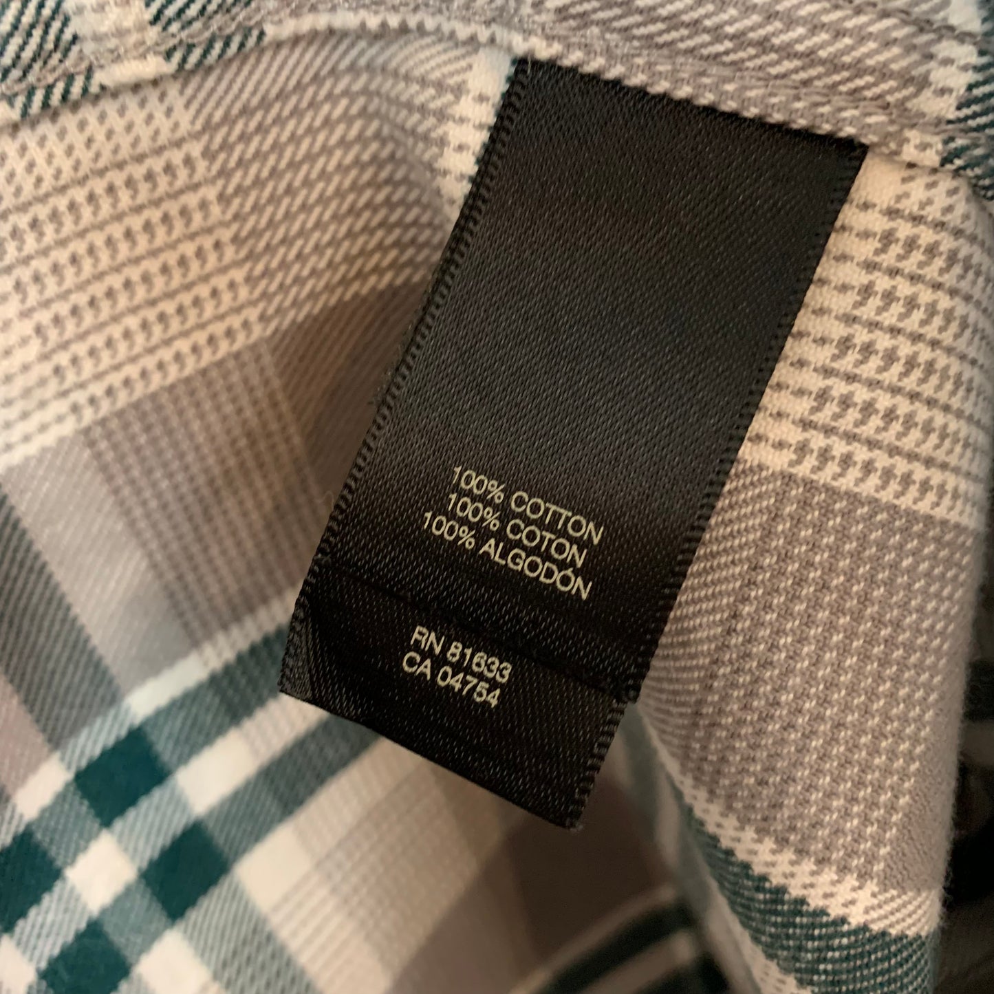 Reaction by Kenneth Cole Grey and Teal Plaid Flannel Shirt Shacket XXL