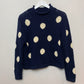 Retro J. Crew Always Polka Dot Cropped Sweater Rollneck Cotton Medium