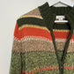 Earth Tones Christopher & Banks Chunky Knit Striped Sweater Zip Up XL