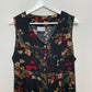 Vintage Blair Floral Midi Jumper Dress Button Down Sleeveless