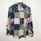 Vintage 90s Backroad Blues Silk Patchwork Blouse Medium