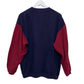 Vintage 90s Color Block Navy Blue and Red Crewneck Sweatshirt