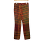 Vintage 90s Nicole Miller Collection Wool Plaid Orange Pants 6 Made in the USA
