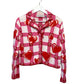 Vintage 90s Michael Simon Pink Hearts Cardigan Sweater Pink Red Checkered Valentines Small