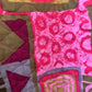 Vintage Handmade 1960s 70s Quilt Skirt Groovy Pink Geometric Pattern Midi XS