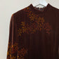 Vintage 90s Liz Claiborne Velvet Maxi Dress Long Sleeve Mock Neck 12