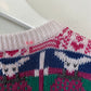 Vintage 90s Northern Isles Hand Embroidered Chunky Knit Sweater Cats, Flags, Hearts, Mouse Medium