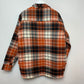 Neuse Orange Plaid Shirt Jacket Shacket Quilted Flannel Medium