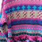Vintage 90s Robert Scott Ltd. Chunky Knit Sweater Geometric Striped Purple Pink Large
