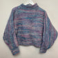 Vintage Hand knit Space Dyed Cropped Mock Neck Sweater Small