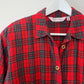 Vintage 90s Andrew Harvey Red Plaid Tartan Flannel Midi Dress Long Sleeve Shirt Dress 10