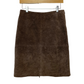 Vintage Brown Suede Leather Pencil Skirt 4