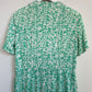 60's Korell Custom Plus Design Green and White Printed Shirt Waist Dress Midi