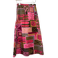 Vintage Handmade 1960s 70s Quilt Skirt Groovy Pink Geometric Pattern Midi XS