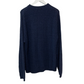 Vintage 90s Bill Blass Chunky Knit Henley Sweater Navy Blue Large