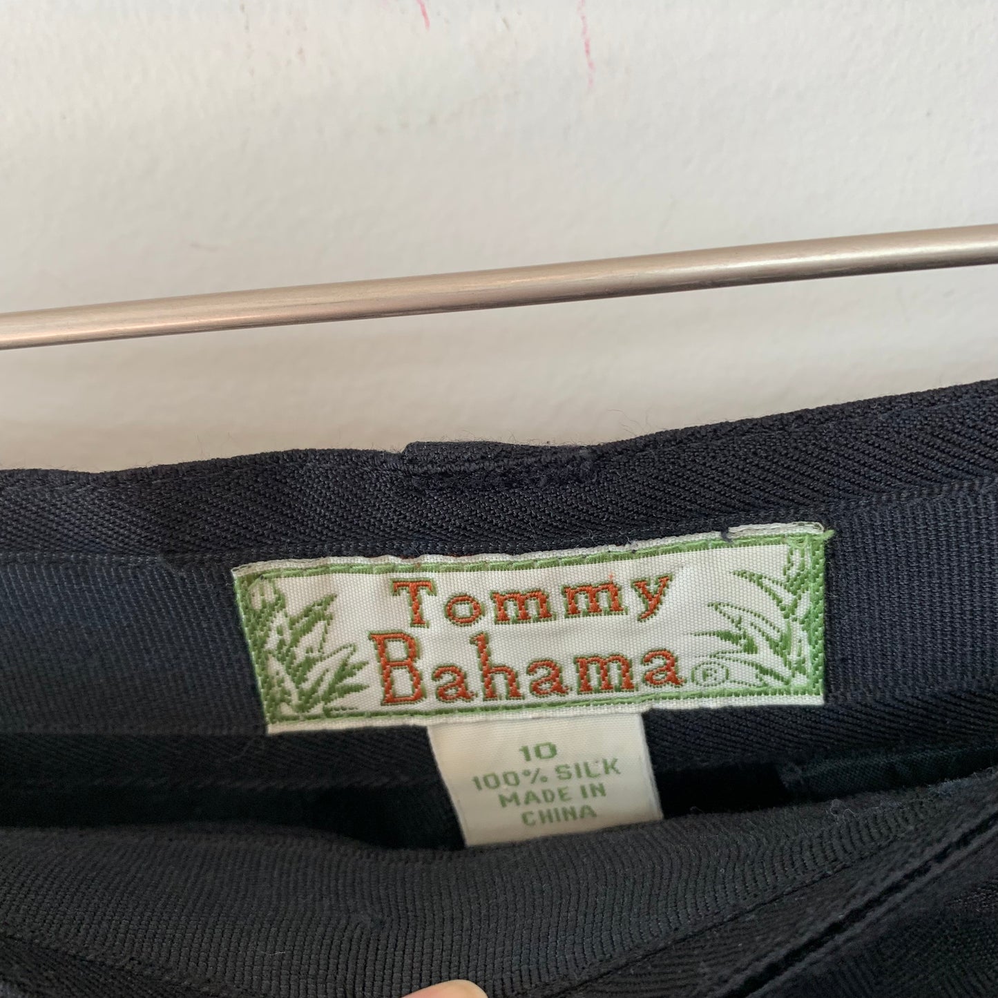 Tommy Bahama Black Silk Trouser Shorts Long Length 10