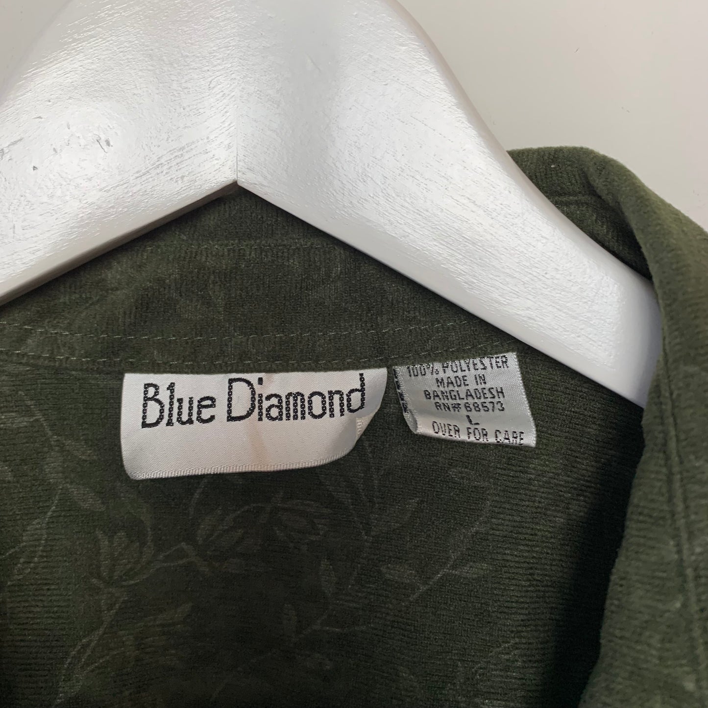 Vintage 90s Blue Diamond Olive Green Shacket Large