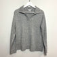 Rebecca Malone Collared Sweater Pullover Grey Space Knit Large