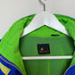 Vintage 90s Liz Claiborne Lizwear Blue and Neon Green Windbreaker Jacket Athletic Petite Small