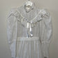 1970s Carho White Lace Midi Dress Made in West Germany XXS Gunne Sax Style