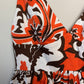 Vintage Milly Orange and Brown Pattern Dress Low Back V Neck