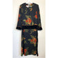 90s Karin Stevens New with Tags Maxi Dress with Matching Jacket Floral and Velvet Medium
