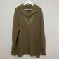National Geographic Chunky Knit Henley Pullover Wool Sweater XL