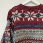 Vintage 90s American Eagle Cardigan Sweater Fair Isle Medium