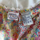 Carolina Blues Y2K Style Blouse Colorful Floral Print Psychedelic Cap Sleeve