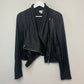 Helmut Lang Black Lamb Leather Biker Jacket Moto Zip Front Small