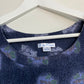 April Cornell Corduroy Mini Dress Jumper Navy Blue Floral Size Small