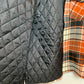 Neuse Orange Plaid Shirt Jacket Shacket Quilted Flannel Medium